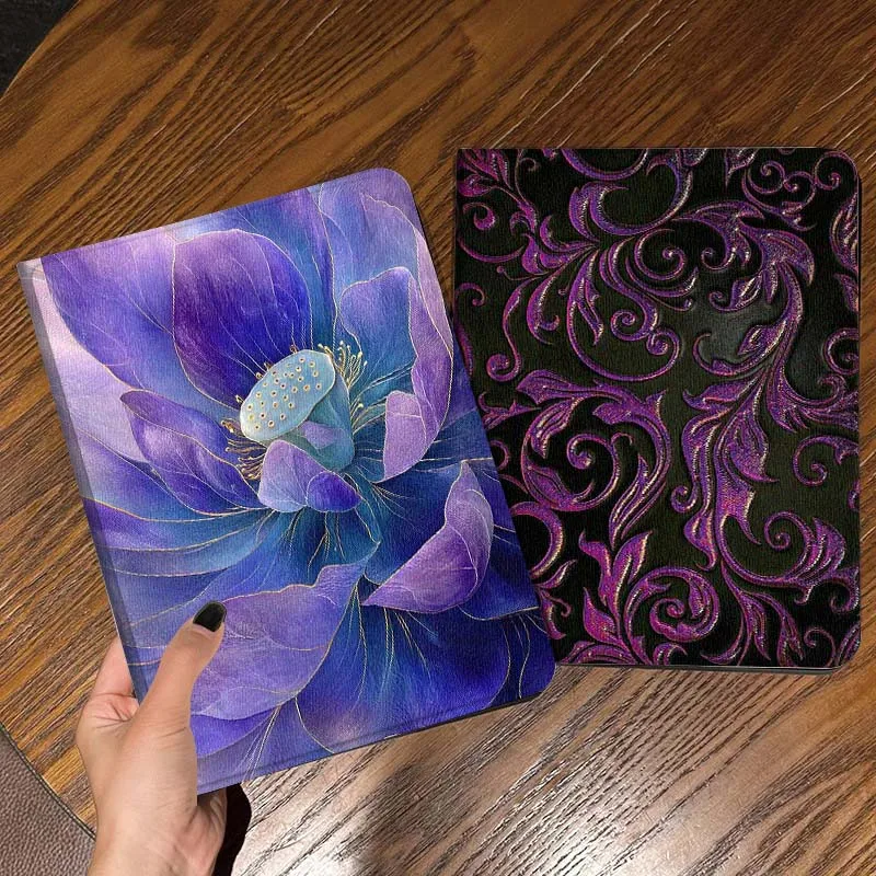 

Purple Peony Flower Art Tablet Case For Samsung Galaxy Tab S7 S8 S9 S10 FE Lite Gift