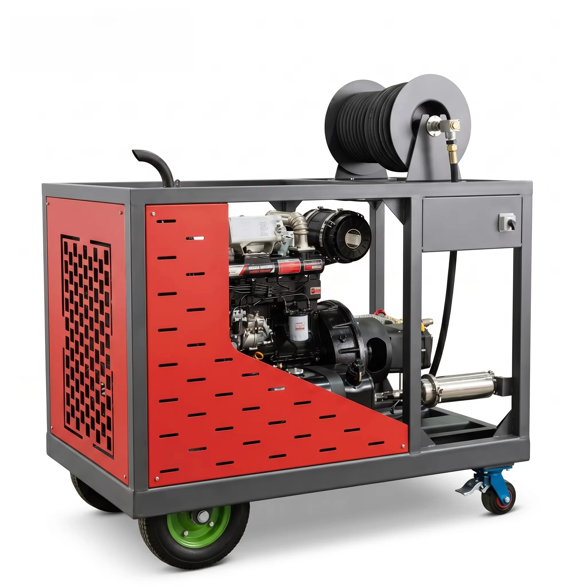 45HP 150Bar 2200psi Diesel Sewer Jetter for 100cm Municipal Pipe Cleaning 70L/min High Flow Drain Dredging Machine Unit
