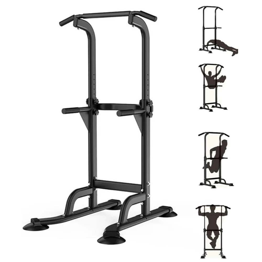 Power Tower Pull Up Bar Station Pull-Up Rack Dip Station für Home Gym Krafttrainingsgeräte höhenverstellbar
