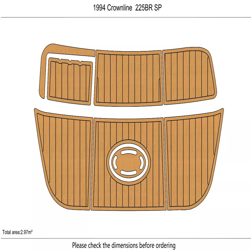 

1994 Crownline 225BR swim platform Pads 1/4" 6mm EVA Faux Teak Deck Mat SeaDek MarineMat Gatorstep Style Self Adhesive