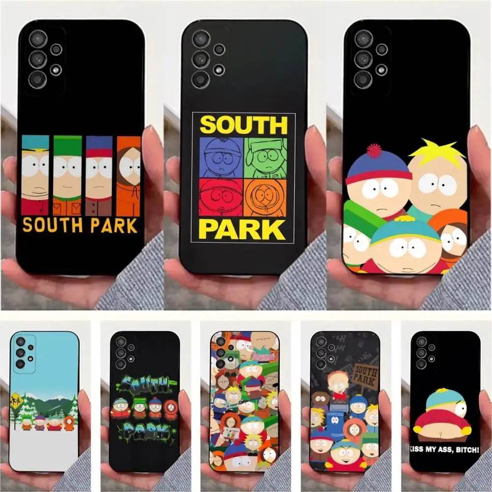 

Funny S-Souths P-Parks Phone Case For Samsung S25,S24,S23,S22,S20,S21,S10,Ultra,Plus,Lite,FE,Soft Silicone Black Cover