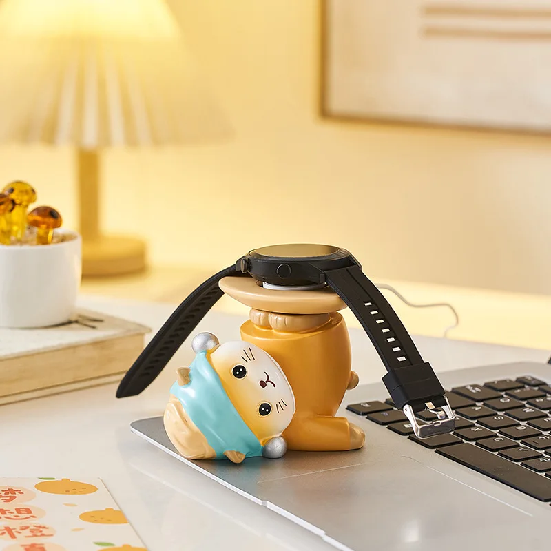 Cartoon Table Base For Apple Watch Charging Anti Scratch Acryl Stand Decoration Bedside Desktop Cat Holder Station Ornament