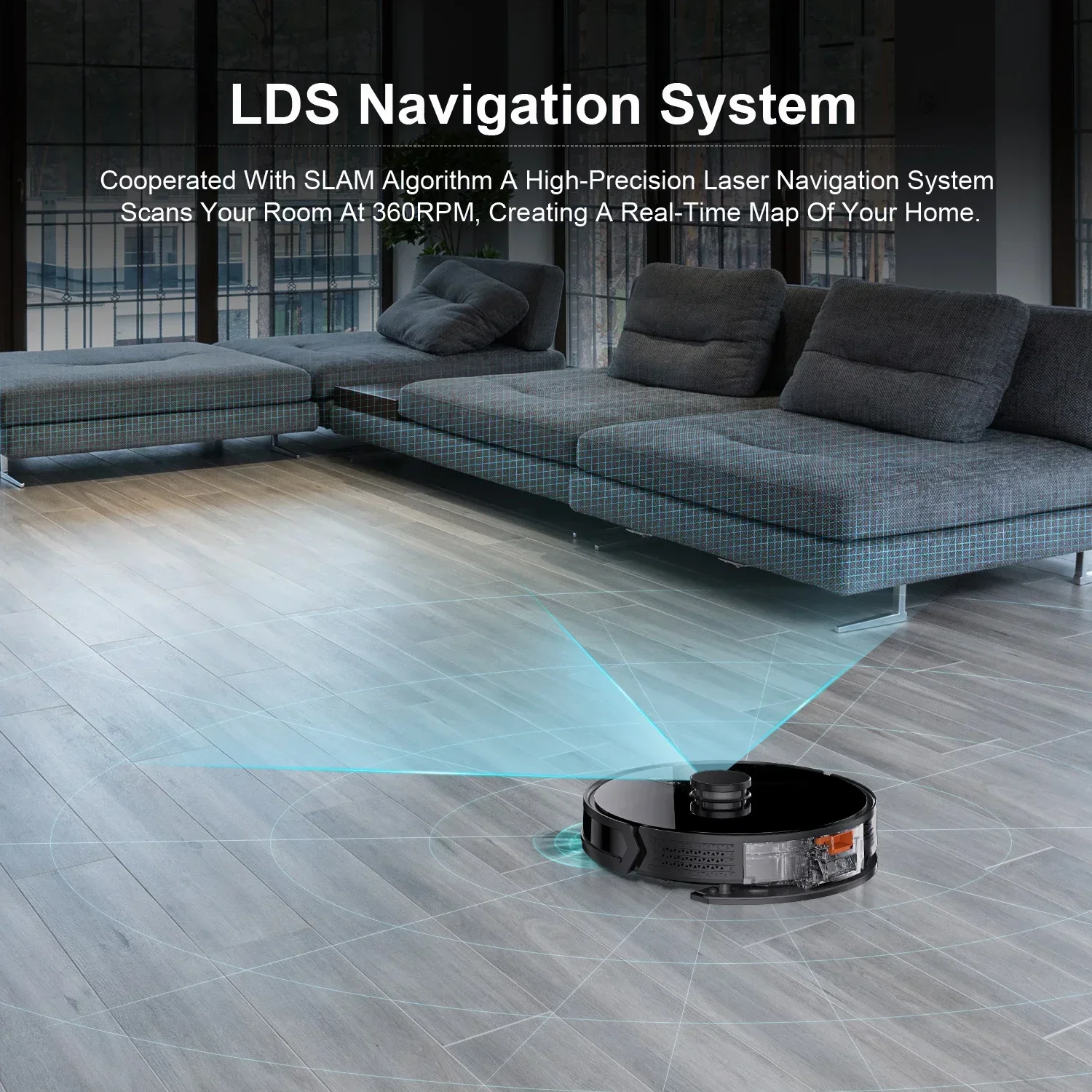 Smart Self-Emptying Robot Vacuum Cleaner Mop Mop EU Plug Wet Dry Cleaning Functions 5.0 LDS Intelligent Floor Cleaning
