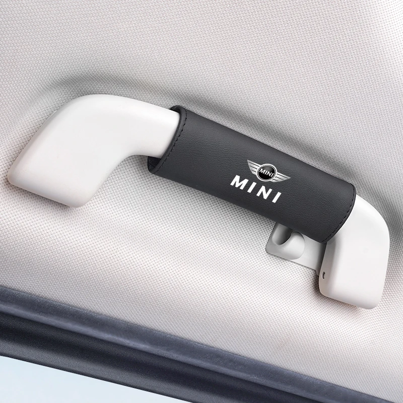 1PC Leather Car Roof Armrest Inner Door Pull Handle Protection Case Cover For Mini Cooper One JCW F54 F55 F56 F57 F60 R50 Coupe