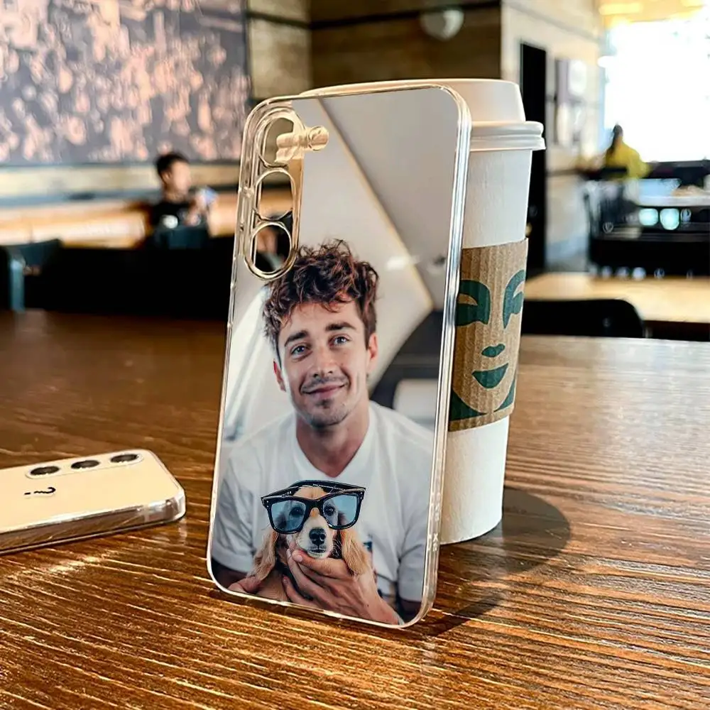 เคสโทรศัพท์นักแข่งรถ C-ชาร์ลส์ เลอแคลร์ สำหรับ Samsung S25,24,21,22,23,30,Ultra,20,Plus,Fe,Lite,Note,10,9,5G แบบใส