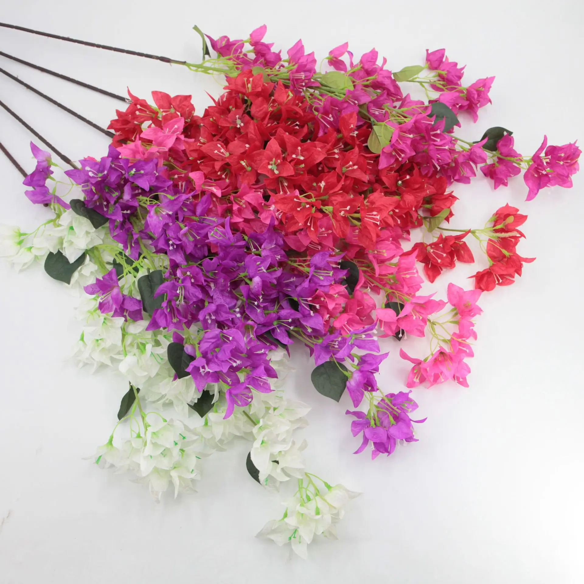 

Simulated Triangle Plum Wedding Ceiling Hotel Home Interior Decoration Outdoor Fake Flower Arrangement Wedding Roadguide
