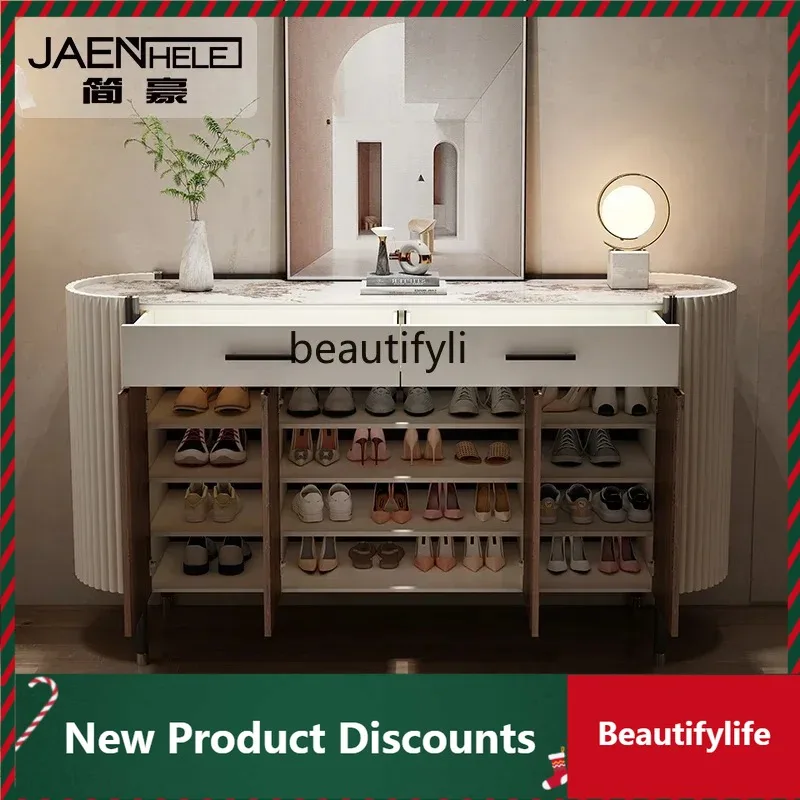 

LTt Entrance entrance cabinet integrated solid wood light luxury living room side cabinet modern villa decoration furniture D80