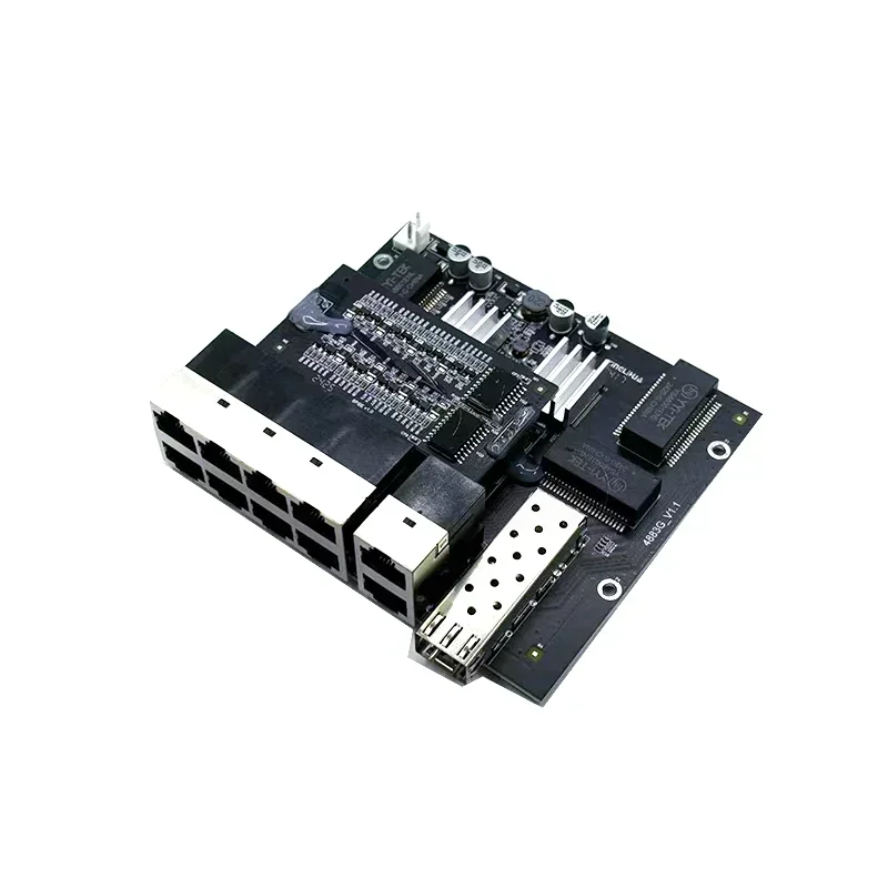 

10 port 10/100/1000M 8port 802.3at/af poe in/out 48v with 2port uplink/nvr with 1port sfp industrial switch module