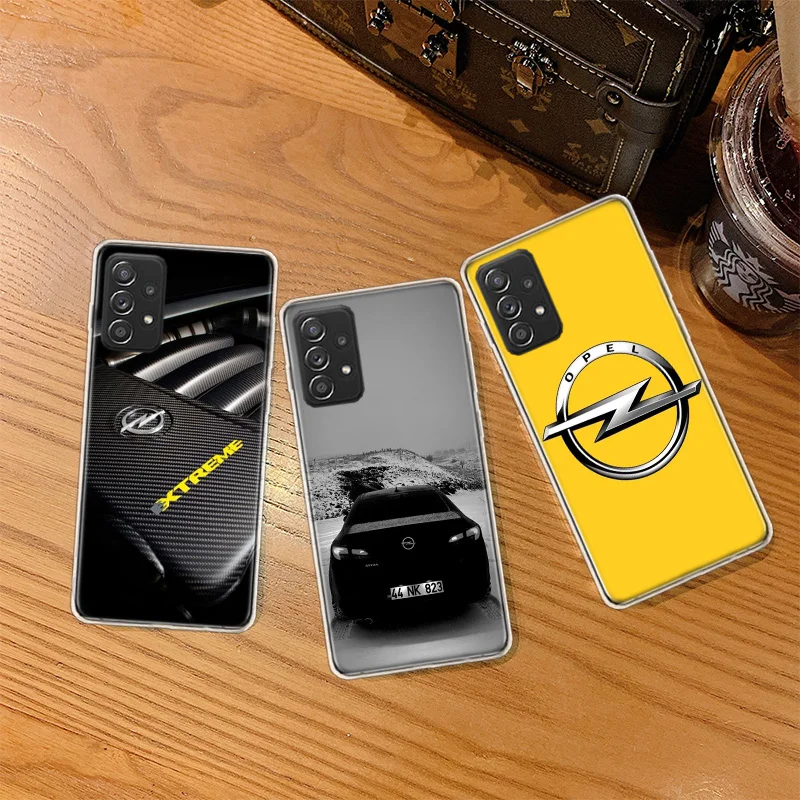 Opel Astra Logo Phone Case for Samsung A54 A57 A37 A17 A14 A15 A12 A24 A34 A55 A35 A25 A52S A07 A05S A04S A22 A32 A72 Galaxy Not