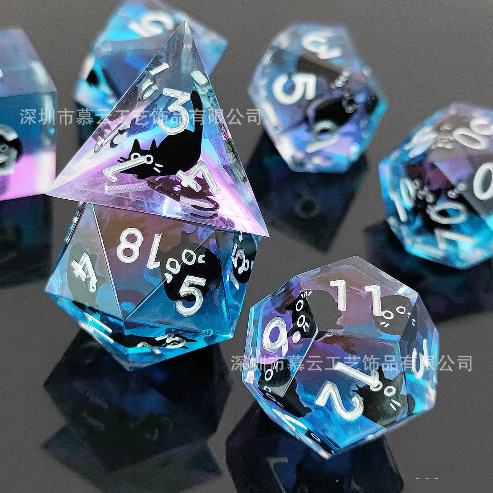 7 قطعة/المجموعة COC الراتنج النرد مع أرقام فريدة ل DND TRPG RPG Cthulhu مجلس لعبة دور اللعب متعدد السطوح الرقمية DND مجموعة نرد