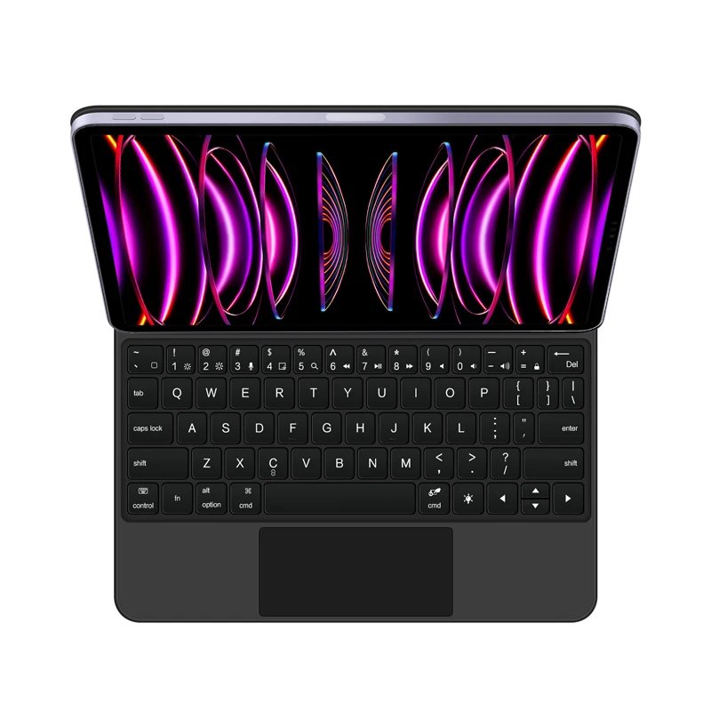 Imagem -02 - Teclado Mágico sem Fio com Touchpad de Luz de Fundo Estojo Magnético Inteligente Ipad Pro 12.9 m1 m2 3rd 4th 5th 6th Gen 20232023