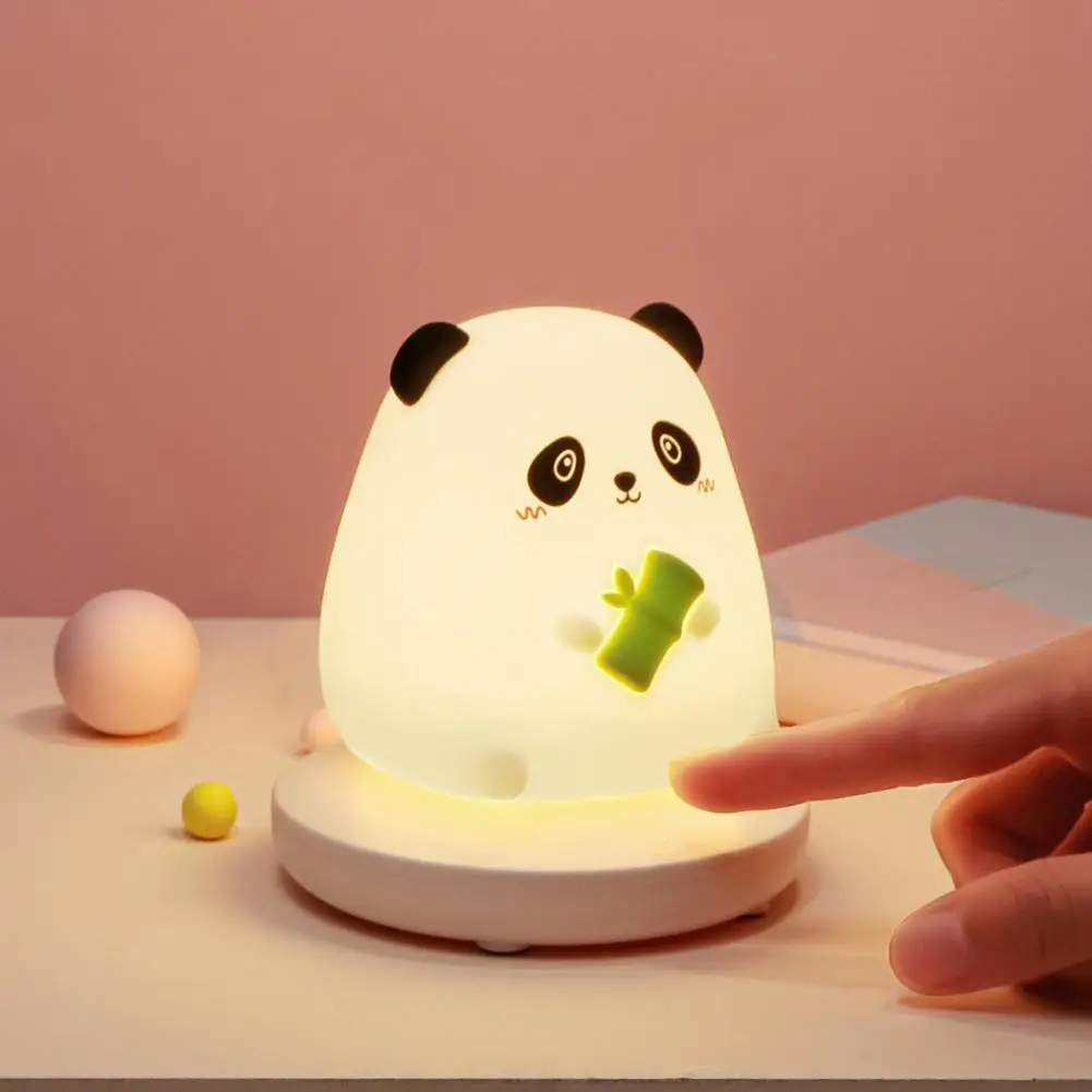 Veilleuse LED aste USB pour enfants, overKrasnoanimal à intensité variable, lampe en silicone, décoration de chambre à coucher, lumière chaude pour cadeaux