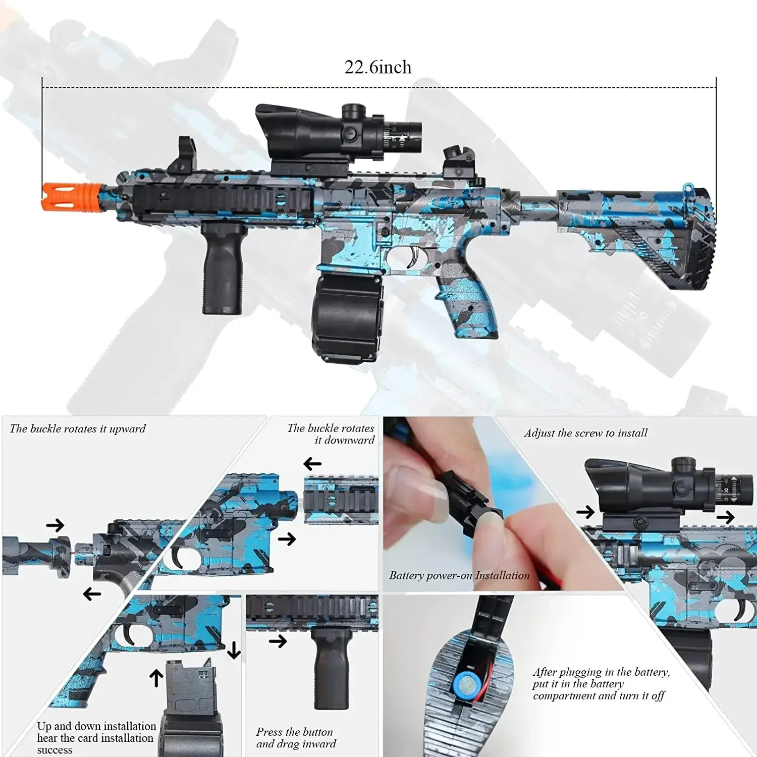 M416 กลางแจ้งปืนของเล่นไฟฟ้า Blaster ยิงกีฬาเจล Bullet ยิงฤดูร้อนน้ําของเล่นสําหรับ Interactive ผู้ปกครองเด็กเกม
