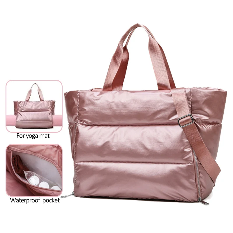 Large Capacity Shoulder Bag For Women Waterproof Nylon Bags Space Pad Cotton Feather Down Large Female Tote Handbags Winter