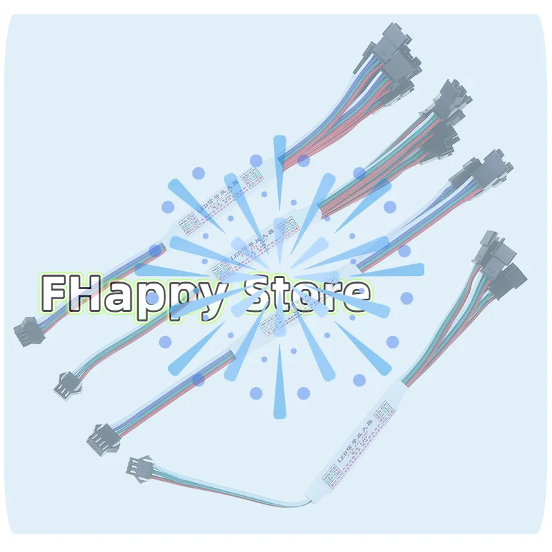 1 To 4/8 DC5-24V TTL Signal LED Amplifier Repeater For WS2811 WS2812B SK6812 3/4Pin Addressable RGBIC LED Strip String Module