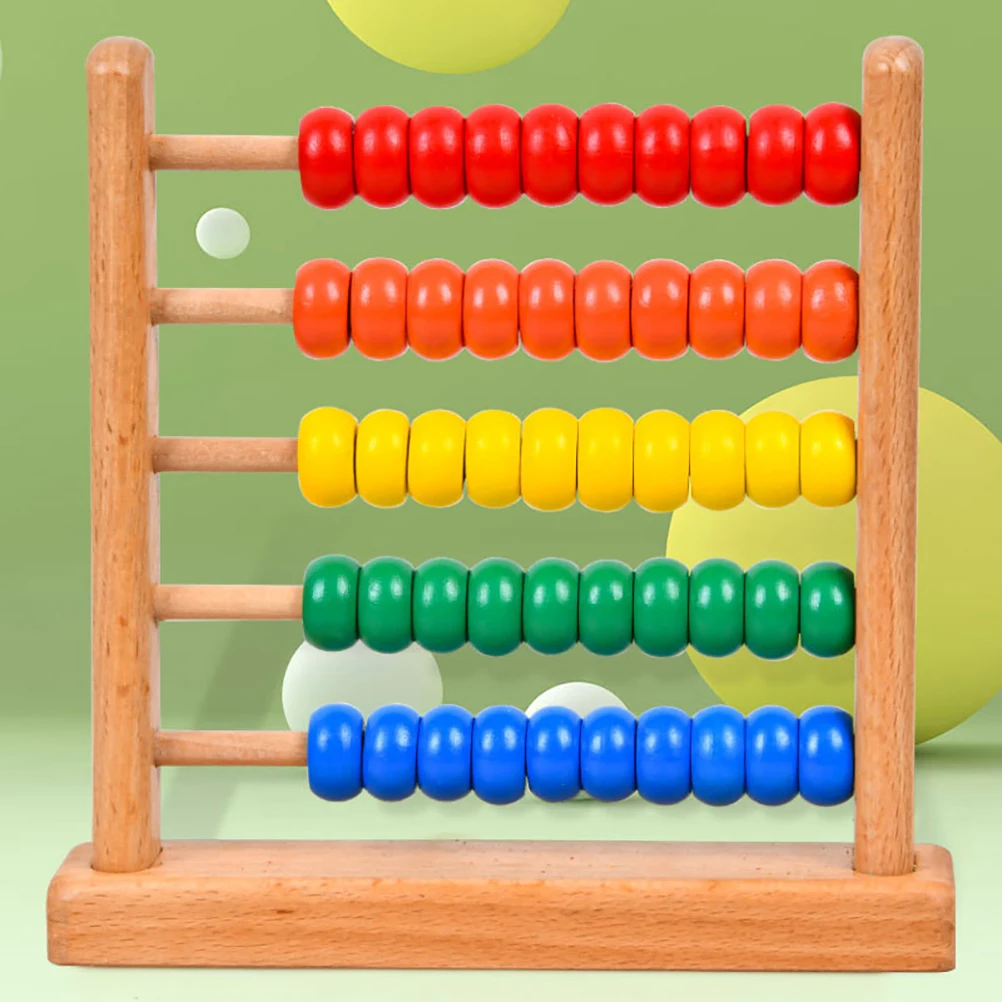 Fünfstufiger Abakusständer aus Buchenholz für Kinder, frühe Bildung, Mathematik-Lehrmittel, Abakus, Mathematik-Lernspielzeug, pädagogisch