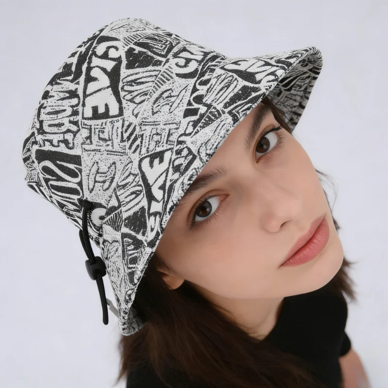 

Summer Bucket Hat Korean-style Casual Ins Fashion Trend Lettered Fisherman Cap Outdoor Wide-brimmed Sun Protection Hats