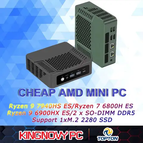 TDPC AMD Mini PC Ryzen 9 7940HS ES R7 7840HS ES USB4.0 Dual LAN 2xDDR5 PCIe4.0 Windows 11 Pro Pocket Gaming Mini Computer WiFi6E
