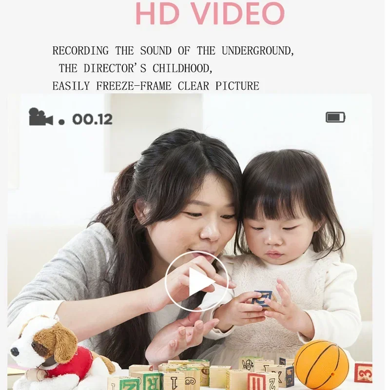Digital Camera Toys Kids Instant Print Thermal Print Camera Instant Print Photo Video with 32G Memory Card Kids 1080P HD