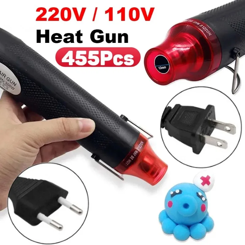 220/110V Hot Air Gun DIY Tool Heat Electric Power Tool Mini Soldering Temperature Crafts Blower with Supporting Seat Shrink
