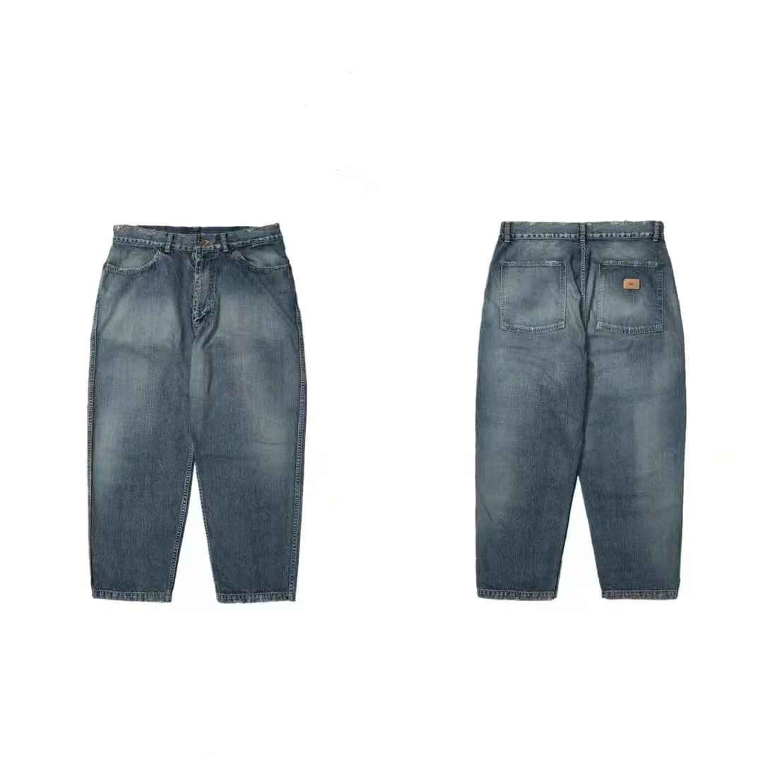 

Waed Japanese Denim Jeans Youth Trendy Straight Leg Loose Fit Casual Wear Resistant mid Waist Zipper Closure Summer Jeans