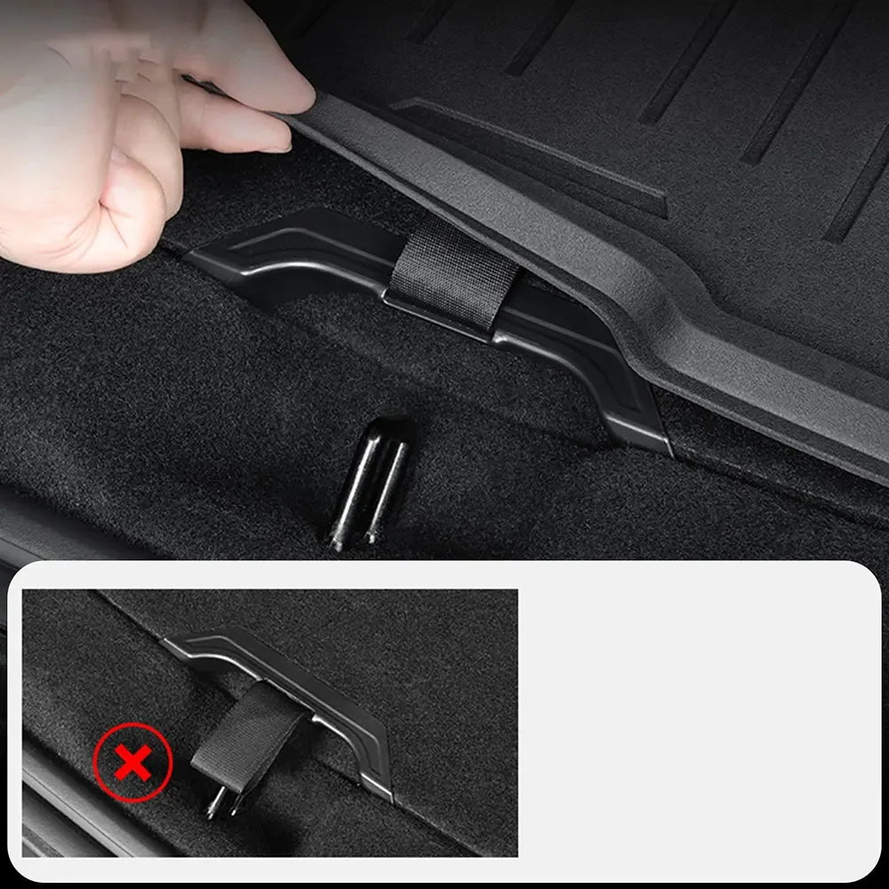 For Tesla Model Y Juniper 2025 2026 Rear Trunk Cover Tail Box Open Handle Rope Pull Strap Draw String interior Accessories 2