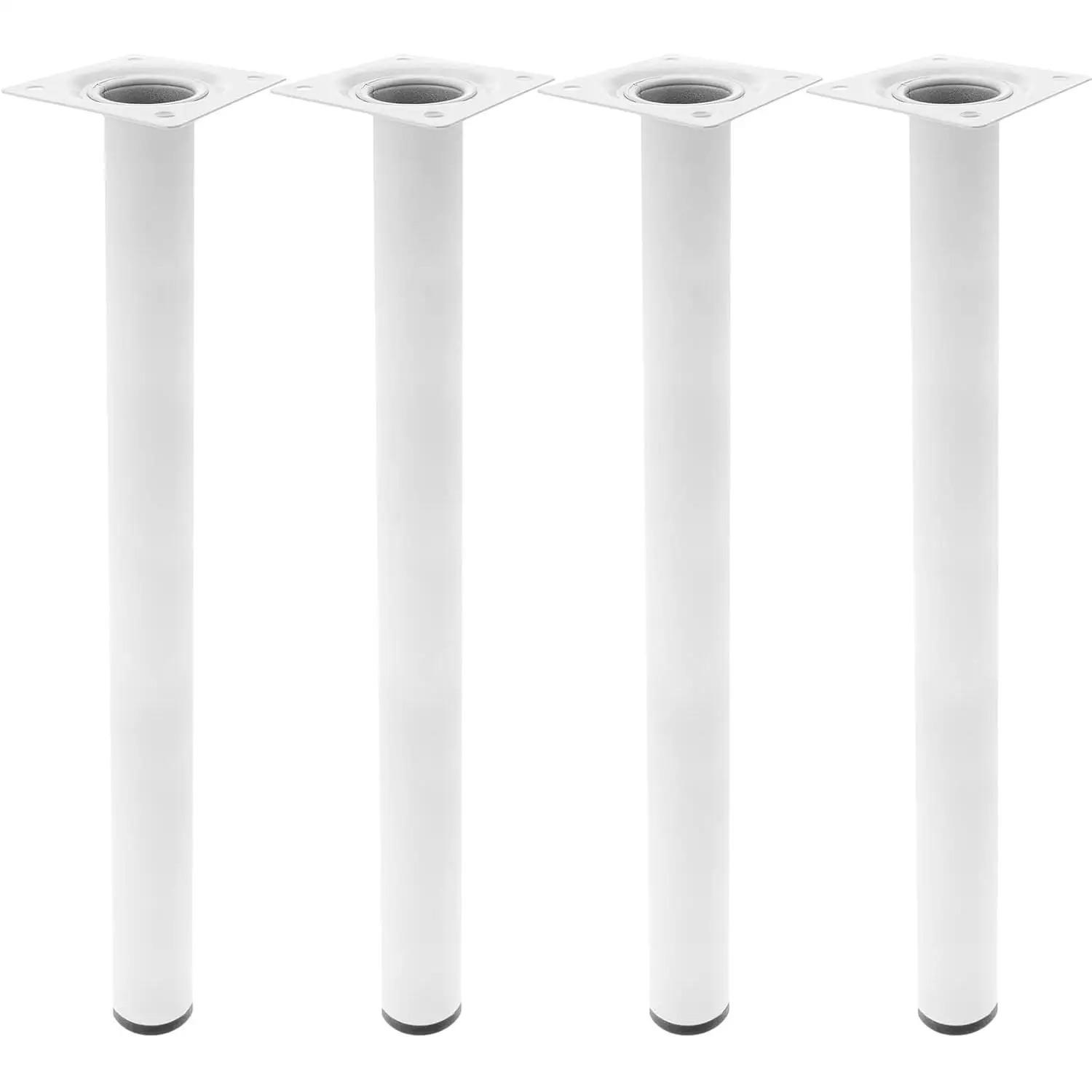 LIYSET Pies Redondos para Mesa y Mueble. Patas en Acero Blancas de 10cm/25cm/40cm70cm ,4-Pack
