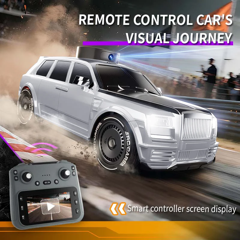 

2.4G Camera RC Car Drift Racing with Large Screen 4K HD Camera 270-degree Rotation Lifting Design LED Lights Christmas Kid Gifts