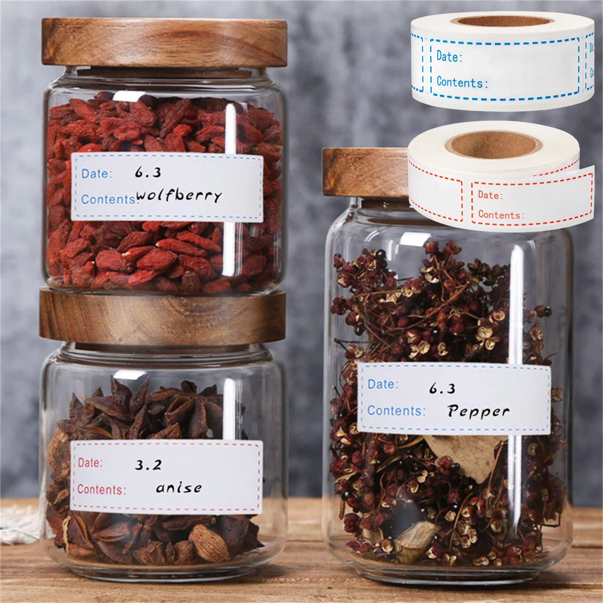 125 Stück/Rolle leere Datum beschreibbare Etikettenaufkleber Küche Kühlschrank Lebensmittelaufbewahrung Klassifizierungsetiketten für Behälter Glas Mark Tag