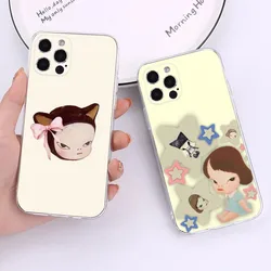 Art Yoshitomo Nara Phone Case For iPhone 15,14,13,12,11 Plus,Pro,Max,XR,XS,X,7,8 Plus,SE,Mini Transparent Silicone Soft