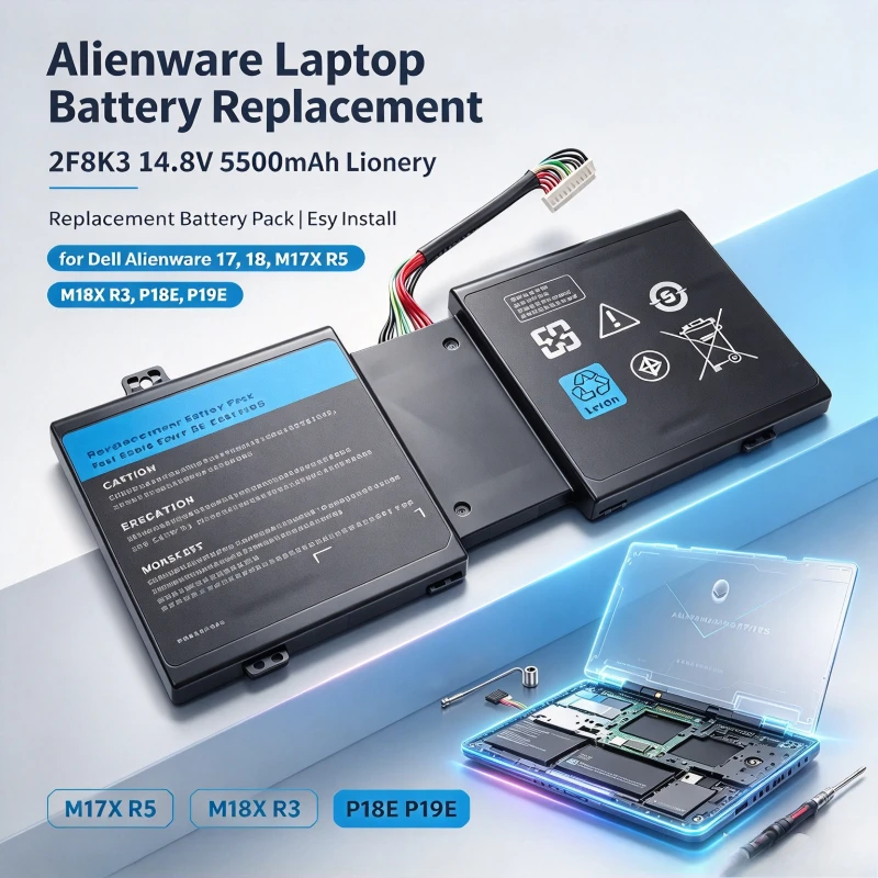 High Quality 2F8K3 Li-ion Replacement Battery For D ell Alienware 17,18 M17X R5 M18X R3 P18E P19E Notebook Battery