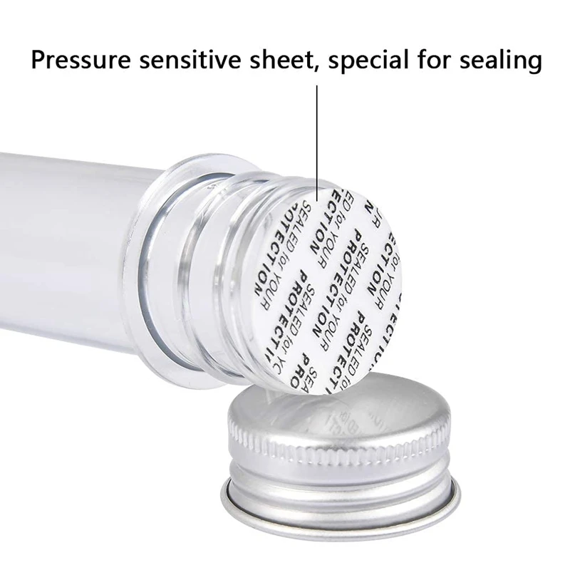 30 PCS 40ML Plastic Test Tubes with Screw Caps Reusable Transparent Container Tubes Transparent Test Tube