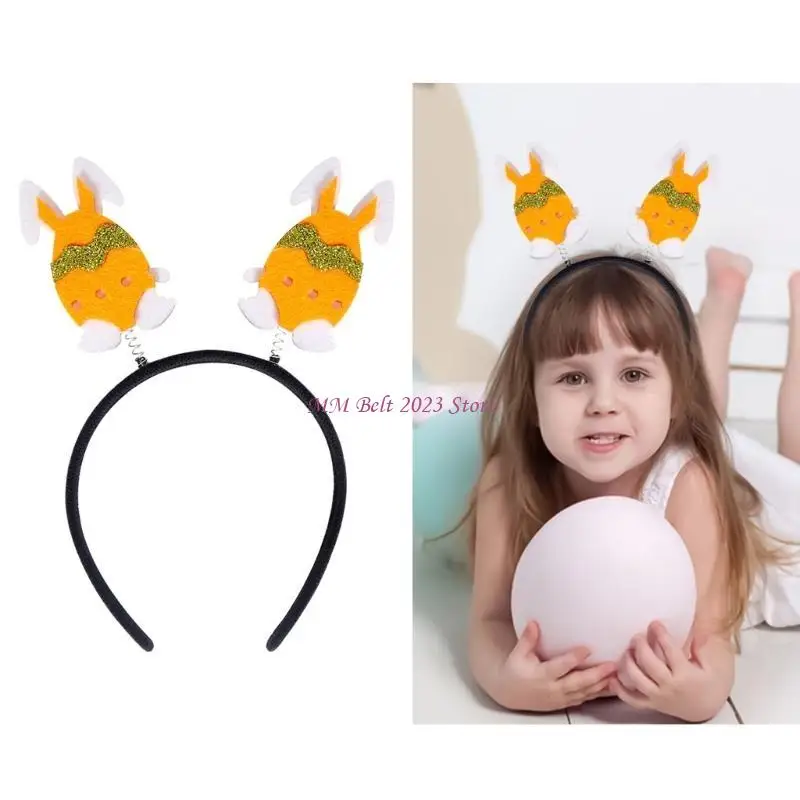 49ME キッド スパンコール バニー耳型ヘッドバンド スパンコール マルチタイプ イースター パーティー ヘアフープ