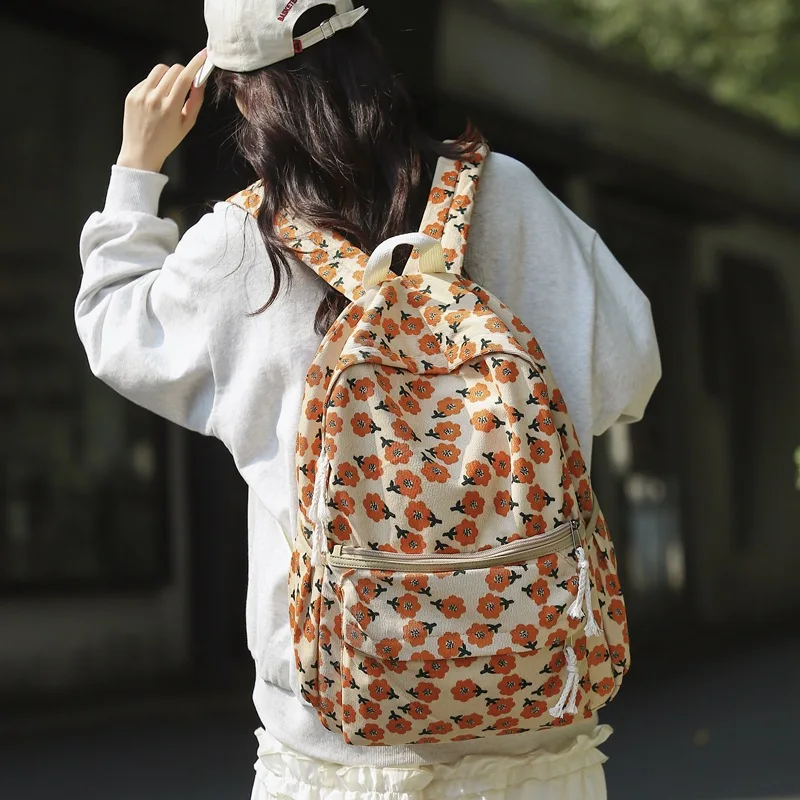 

Women's Backpack 2024 New Floral Bag Leisure Art Fashion Minimalist Outdoor Commuting Large Capacity Mochila