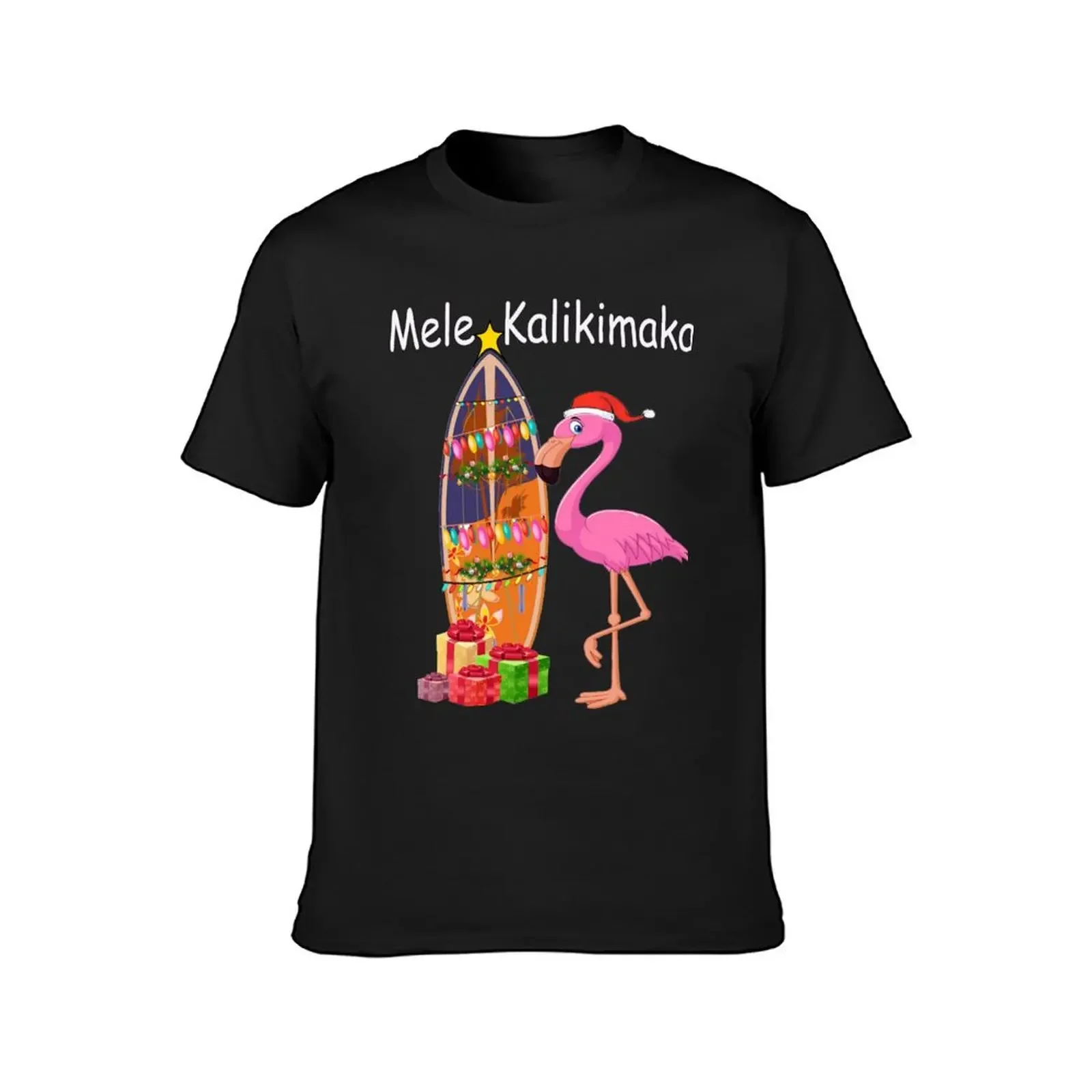 Mele Kalikimaka Flamingo Christmas Hawaiian Hawaii T-Shirt plus sizes kawaii clothes vintage anime shirt mens vintage t shirts