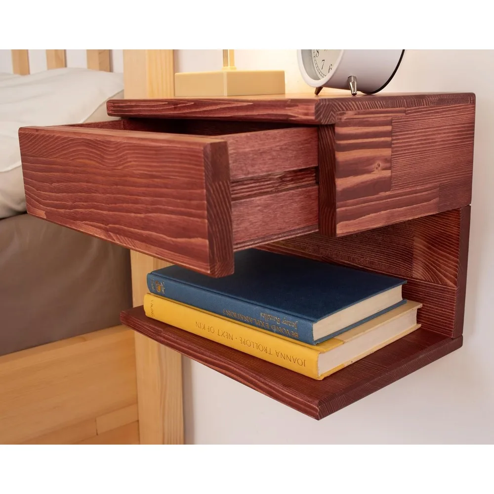 منضدة خشبية عائمة معاصرة مع درج تخزين وميزات طاولة مميزة