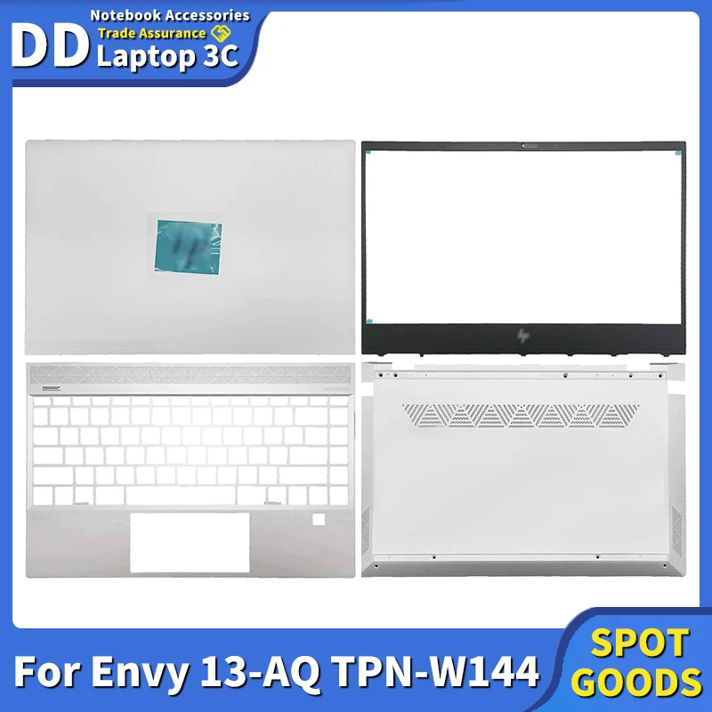 

New Laptop LCD Back Cover Front Bezel Palmrest Bottom Case Original For HP Envy 13-AQ TPN-W144 L54934-001 Notebook Case Silvery