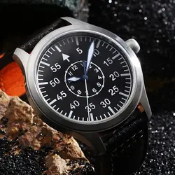 【Escapement Time】 VH31 Quarz Bewegung Pilot Uhr mit Typ-B oder Typ-EIN Schwarzes Zifferblatt und 42mm fall Wasserdichte 100M