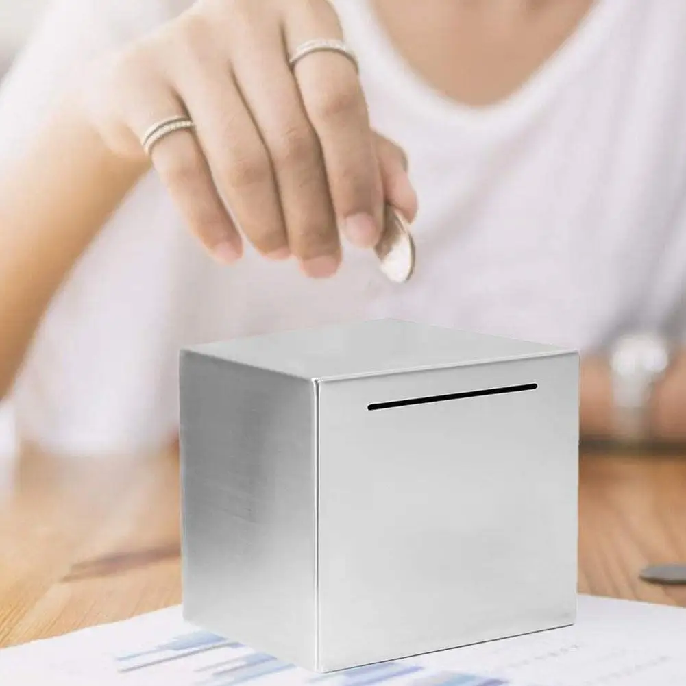 

E5 Steel Safe Saving Piggy Bank Money Box Desktop Coin Container Piggy Bank Kids Moneybox Gift Compact Saving Pot For Money Box