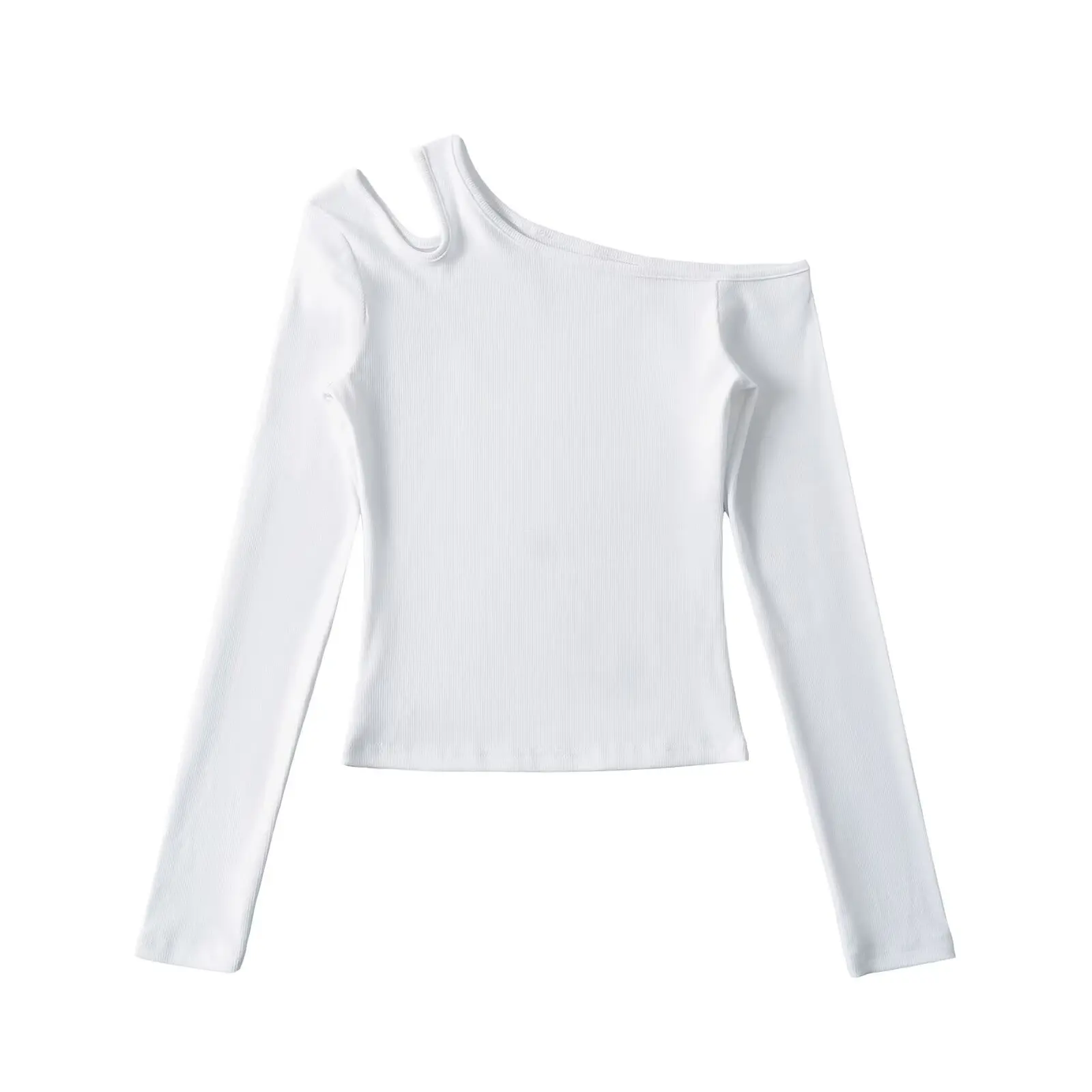 

Sexy Knitted oulder Bared Long Sve T irt Street Sle Spring Faion Slim Fit Trendy Base irt Top for Young Women