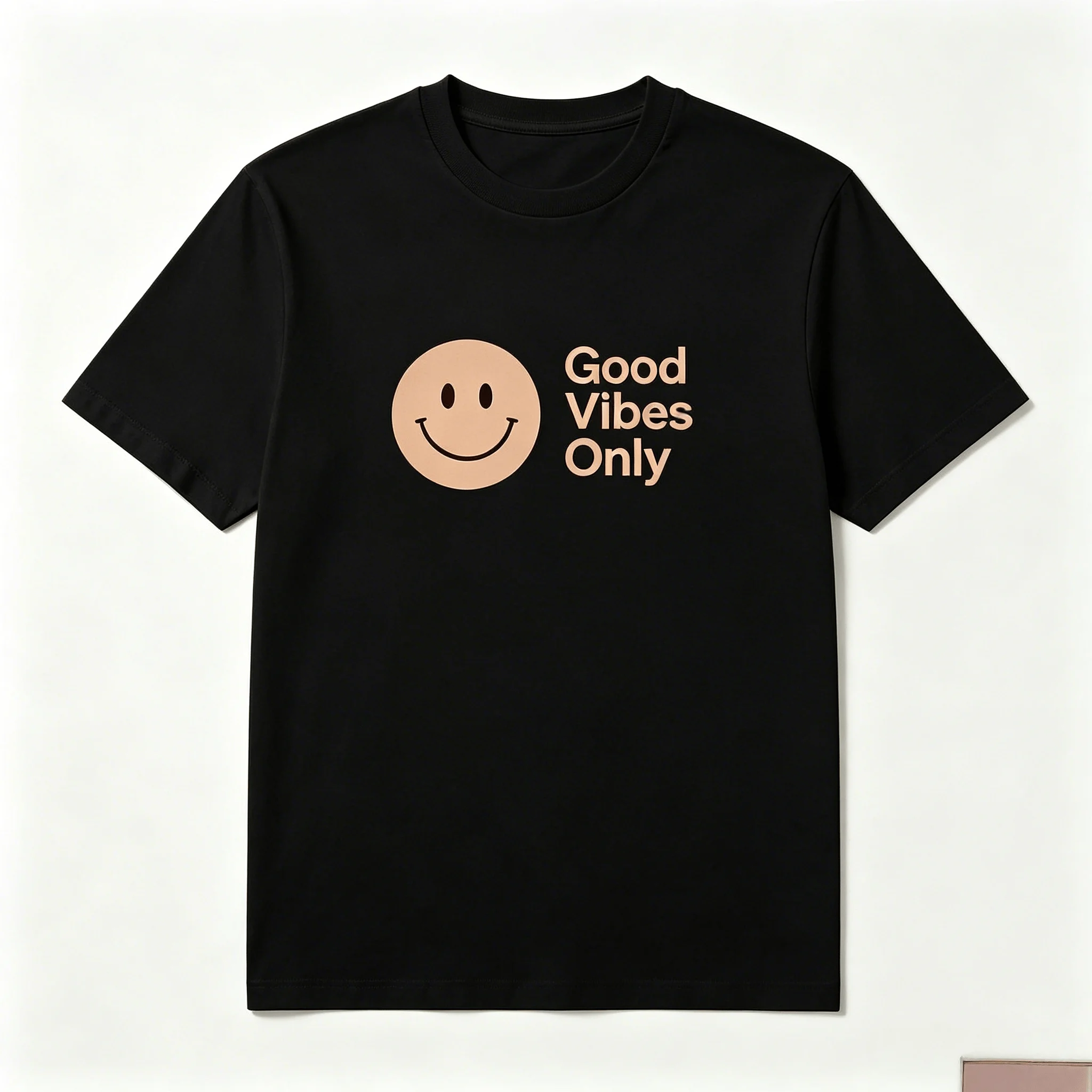 US Local Ship | Summer Quiet Luxury Good Vibes Smile Tee, Warm Glow Natural Craft Casual Oversized Top