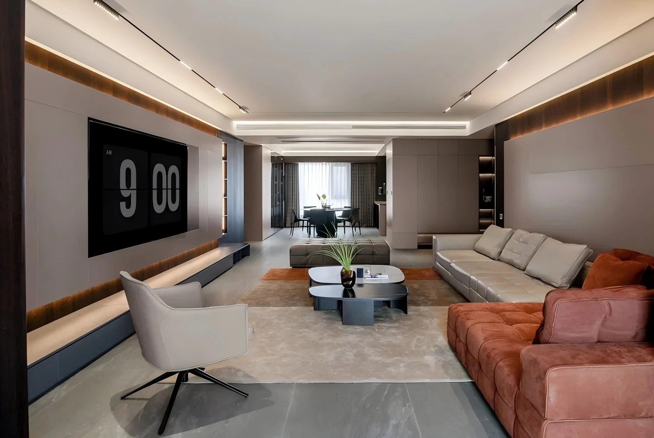 ภาพเรนเดอร์ 3 มิติ ของอพาร์ทเมนต์ Spongde Modern ตกแต่งภายในบ้าน ออกแบบกราฟิกสำหรับบ้าน