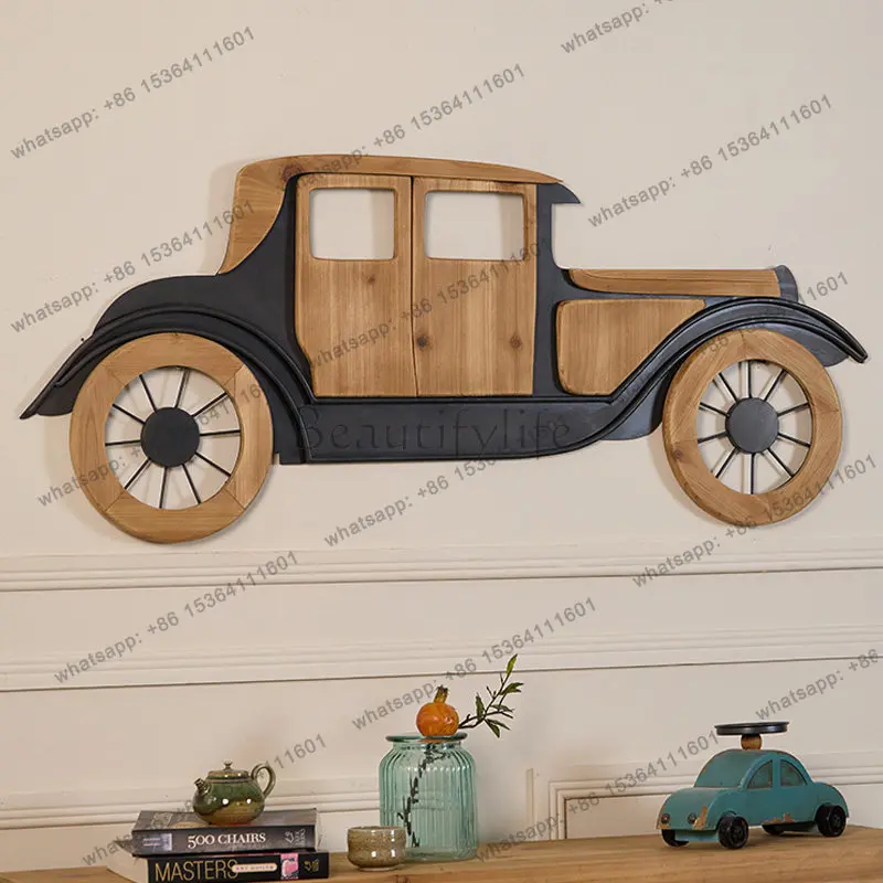 Solid wood wall decoration wall pendant European creative products motorcycle car plane