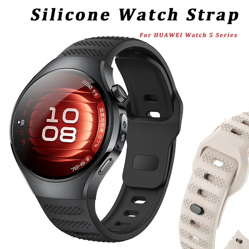 

No Gaps Soft Silicone Watch Strap For Huawei Watch 5 46MM Sport Bnad Bracelet For Huawei Watch 5 42MM Wrist Band Watchbands