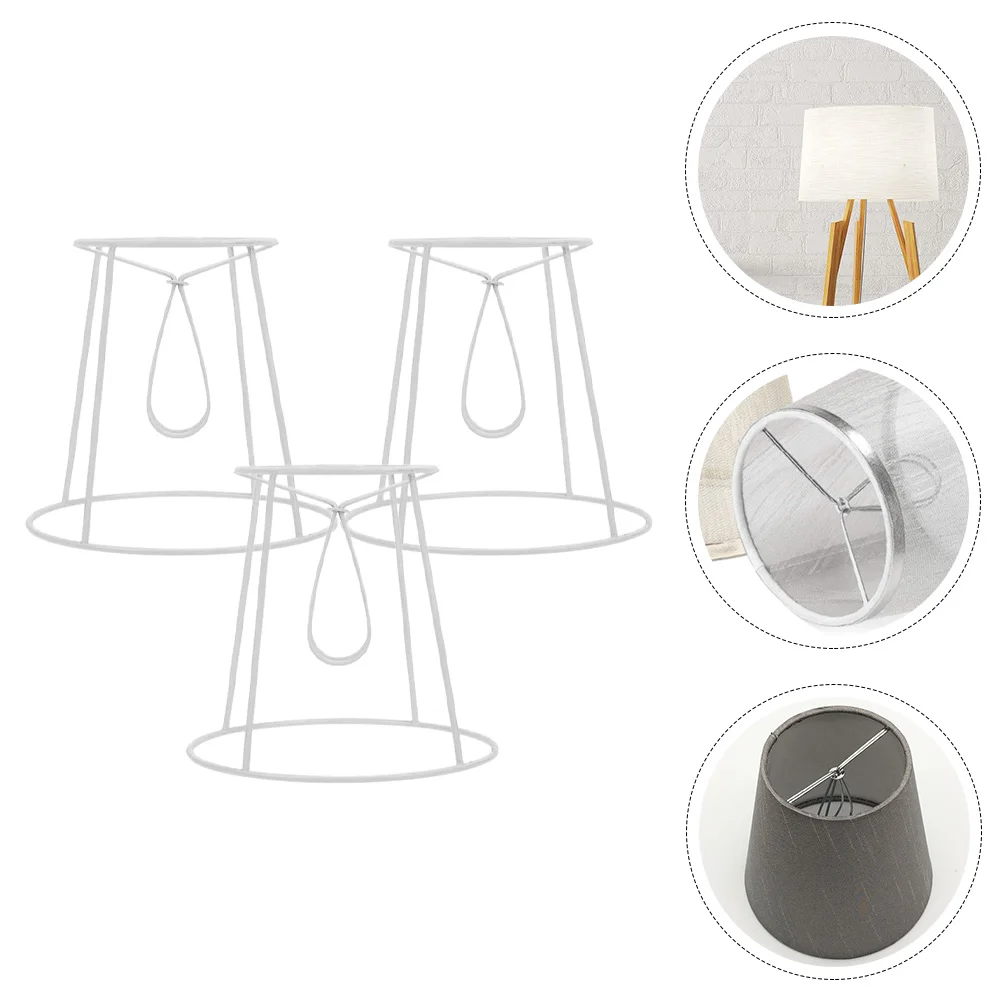 

3 Pcs Lamp Shade Holder Chandelier Frame Metal Lampshade Frames Table Light DIY Making Iron Accessories