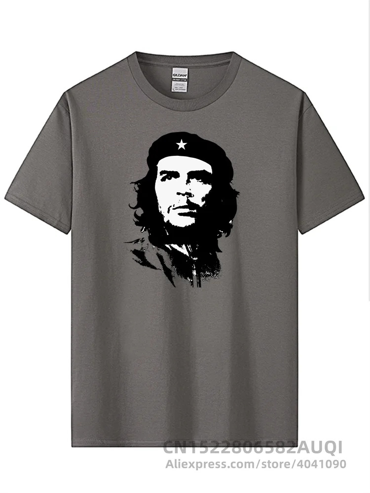 Camiseta de manga corta para hombre, camisa informal con cuello redondo, 100% algodón, estampado de Che Guevara Revolution