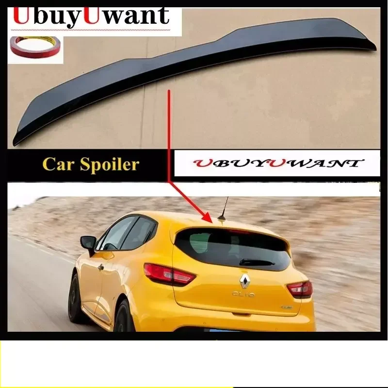 Rear Roof Lip Spoiler For Renault Clio 4 IV Hatchback Spoiler 2012-2019 Spoiler ABS Universal Car Tail Wing Decoration