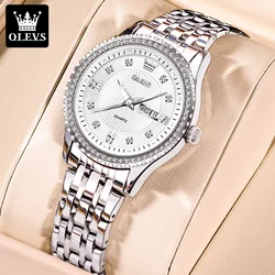 OLEVS Original Trend Elegant Design Waterproof Watch for Women Calendar Luminous Luxury High Quality Quartz Woman Wrist Watch