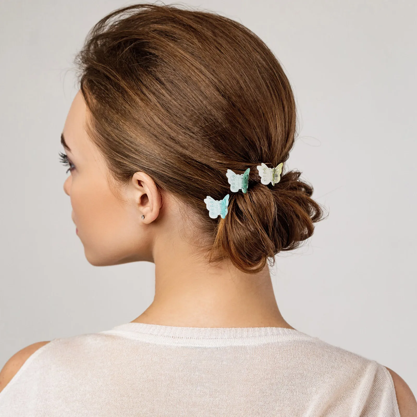 

50pcs Butterfly Hair Clips Colorful Mini Plastic Hair Accessories For Women Girls Wedding Party Festival Clear Stylish Durable