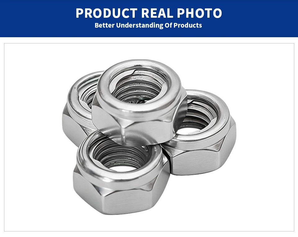 DIN980 Vollmetall-Sicherungsmuttern 304 Edelstahl Hochtemperaturbeständig Vibrationsdämpfend Hochfeste Selbstsichernde Muttern M4M5M6M8M10M12 – Detail 6